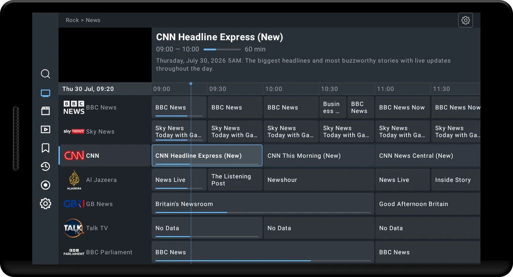 TubPlayer TV Guide